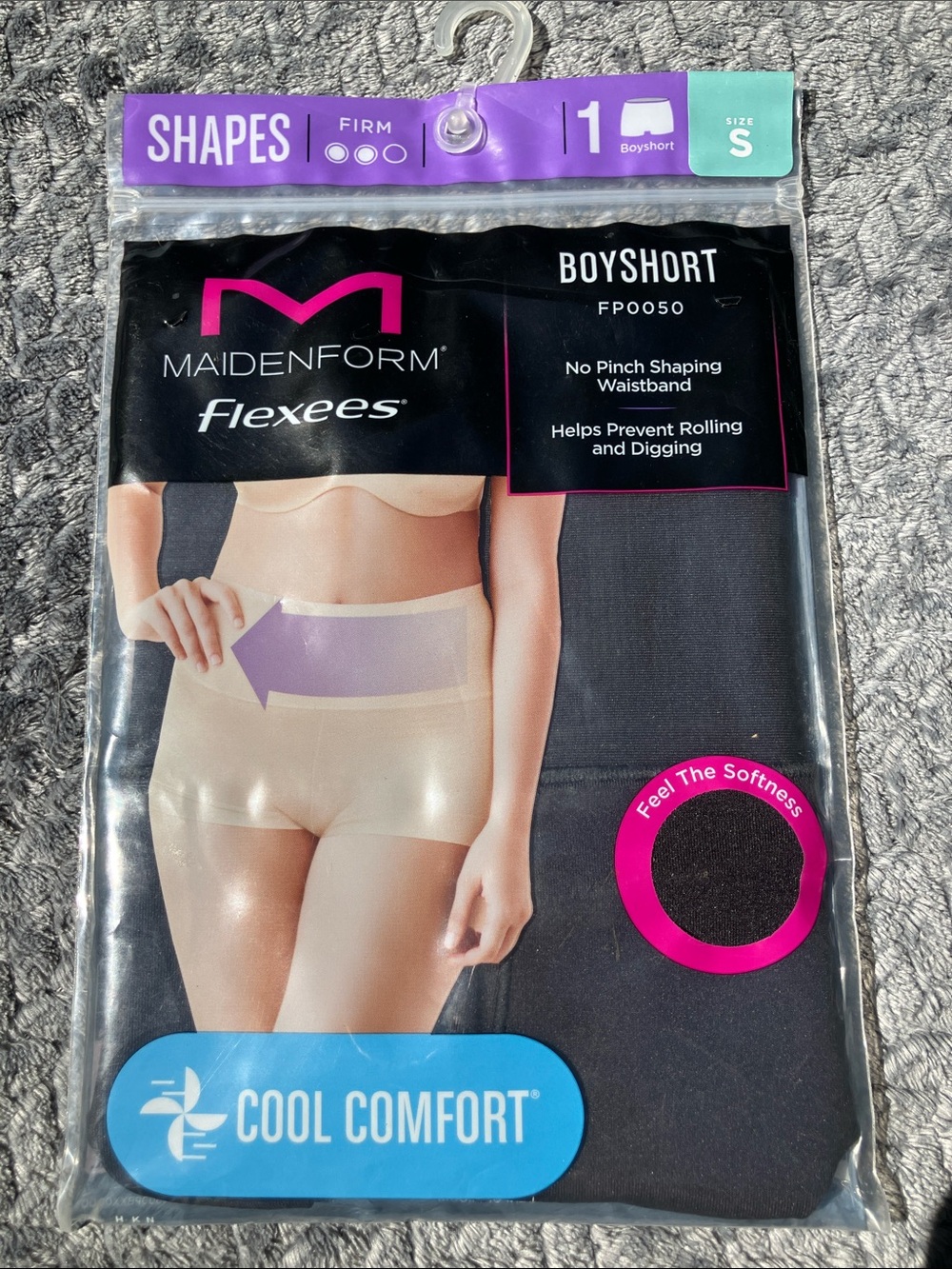 Maidenform Flexees Boyshort - Black with Pink Accent Size Small